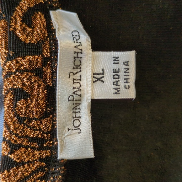 JohnPaulRichard Black and Gold Patterned Top Fall Colors Women's Size XL - Picture 8 of 9